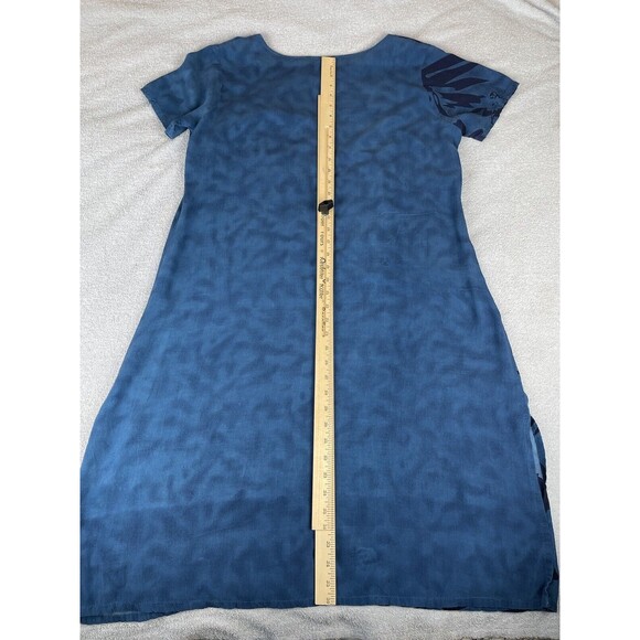 National Since 1952 Hawaiian Dress Women’s Petit Large Blue White Floral Pattern - Picture 8 of 13